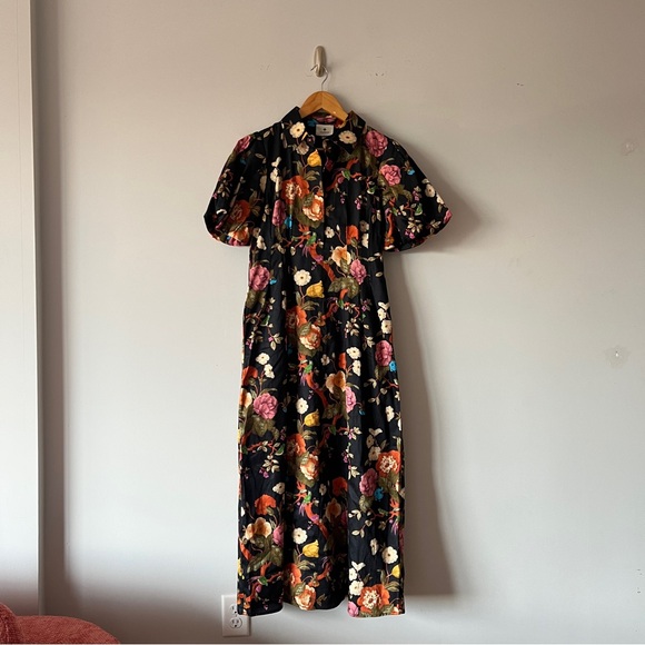 Tuckernuck Baroque Floral Delaney Maxi Dress Puff Sleeve NWT Size S - Picture 2 of 9